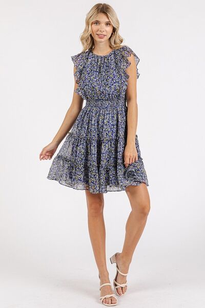 Mittoshop Minikleid aus Chiffon mit Ditsy-Blumenmuster und Rüschen