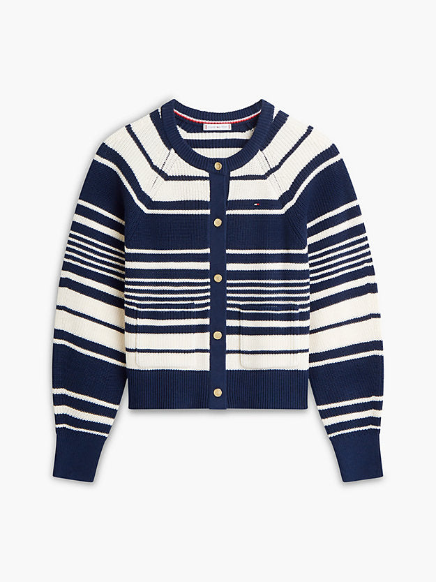 Gold-Tone Button Relaxed Cardigan