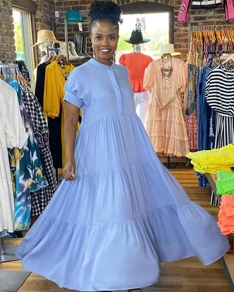 Robe longue à volants