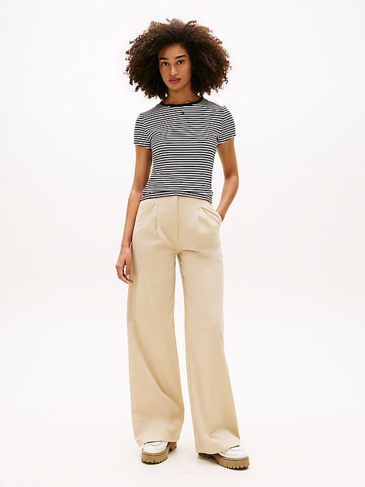 Ribbed Slim Crew Neck T-Shirt