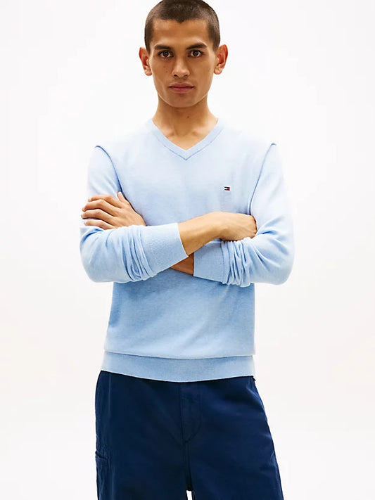 Flag Embroidery V-Neck Jumper