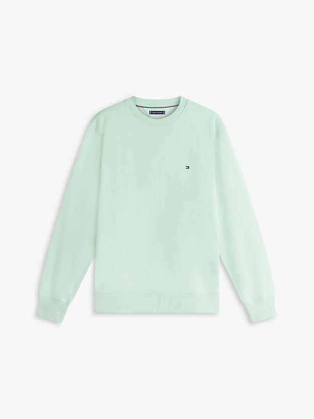 Flag Embroidery Terry Crew Neck Sweatshirt