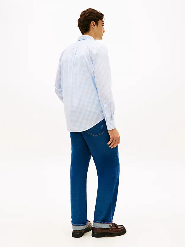 Flex Regular Fit Gingham Check Poplin Shirt