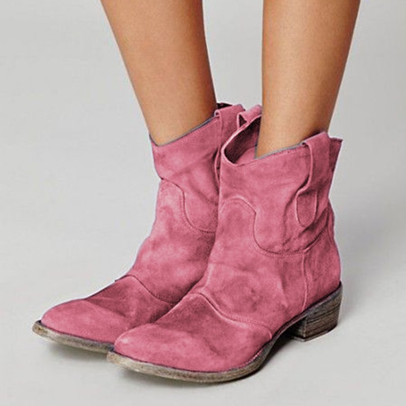 Damen Retro-Lederschuhe mit niedrigem Absatz