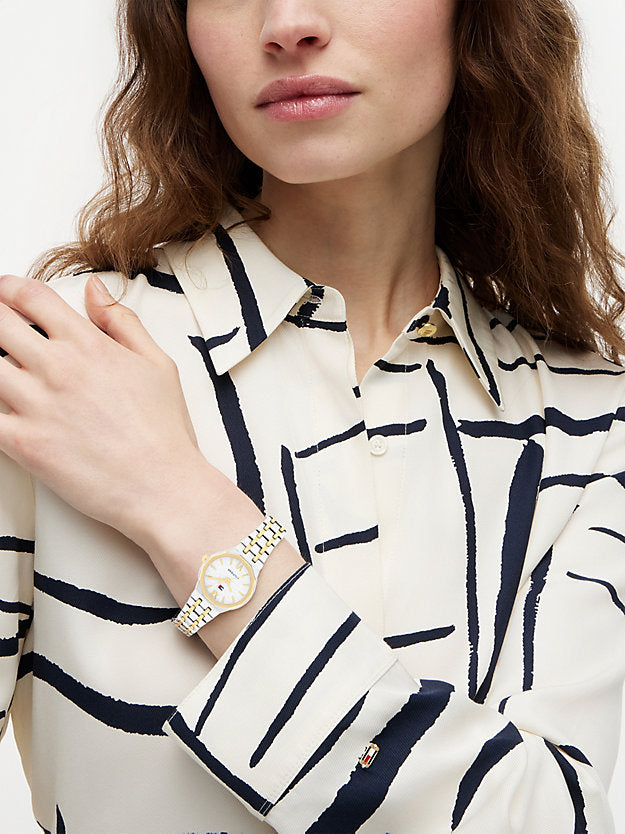 Two-Tone Stainless Steel Frosted Dial Chain-Link Watch