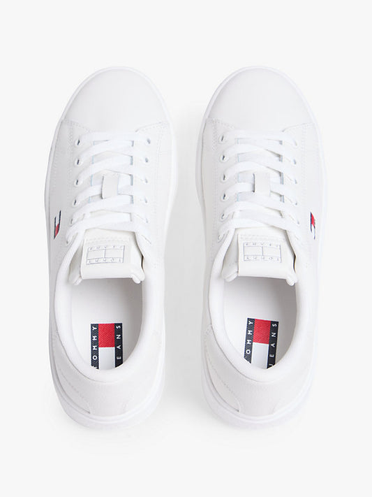 Debossed Logo Cupsole Trainers WiLeather