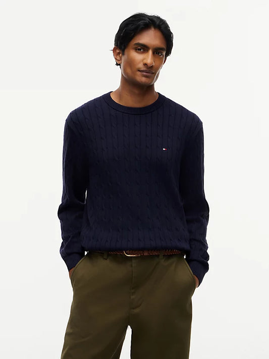Flag Embroidery Cable Knit Jumper