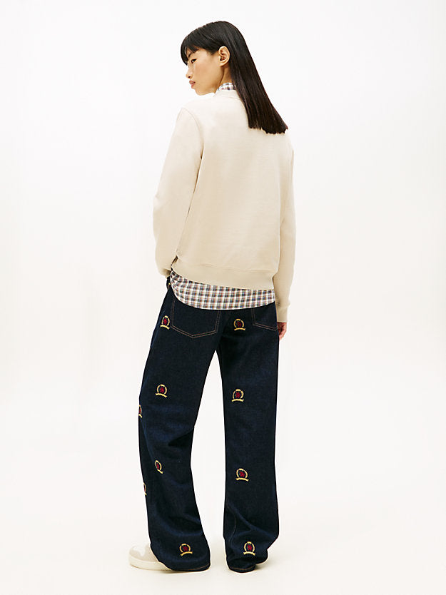 Flag Embroidery Brushed Fleece Sweatshirt