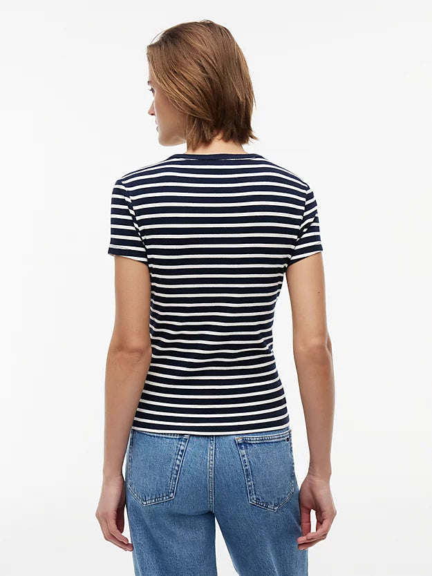 Ribbed Slim Crew Neck T-Shirt