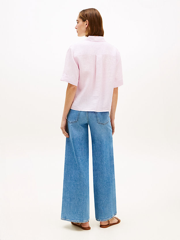 Relaxed Fit Pure Linen Short Sleeve Shirt