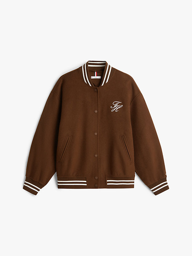Double-Faced Wool Blend Bomber Jacket