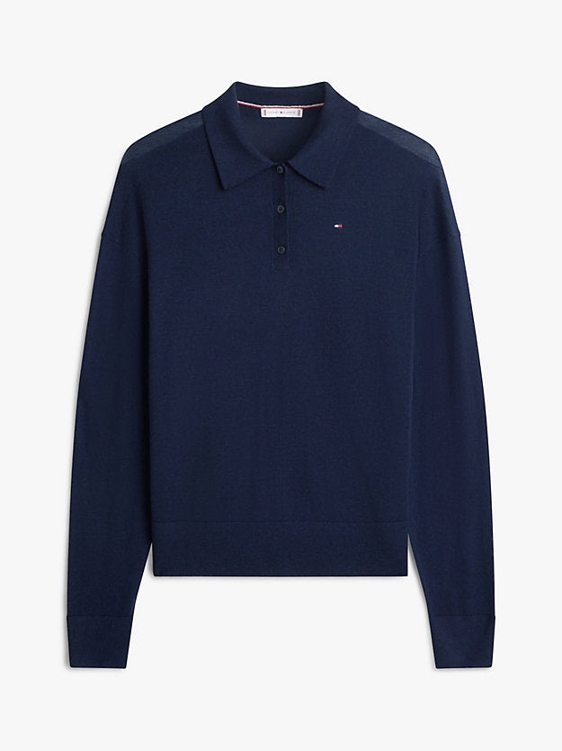 Flag Embroidery Polo Jumper WiSilk