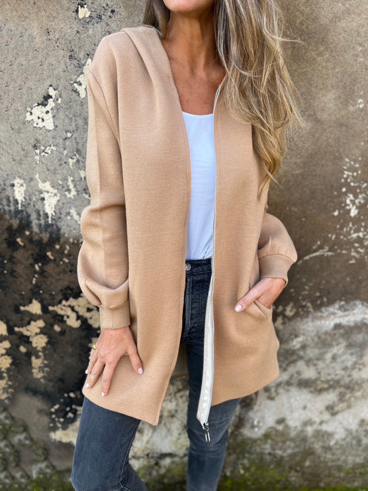 CLEARANCE SALE🔥 Rundhals-Reißverschlussjacke mit langen Ärmeln im Freizeit-Look