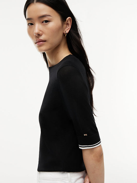 Tipped Short Sleeve Jumper WiSilk