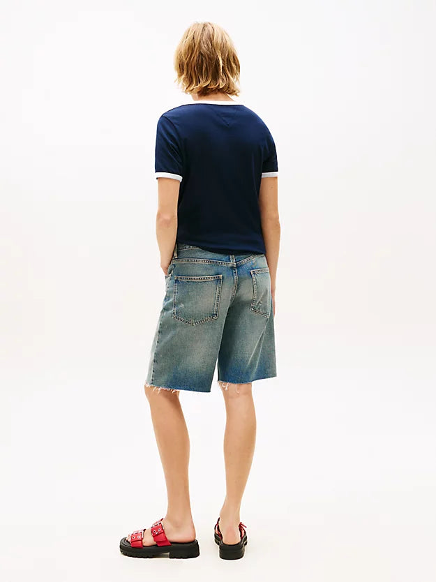 Wavy Flag Contrast Ringer T-Shirt