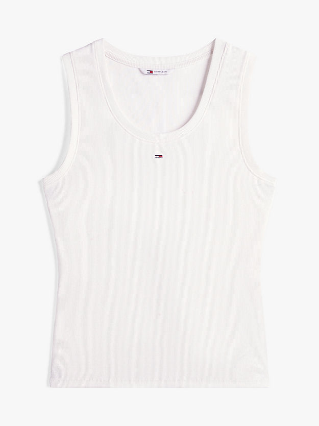 Ribbed Scoop Neck Slim Tank Top