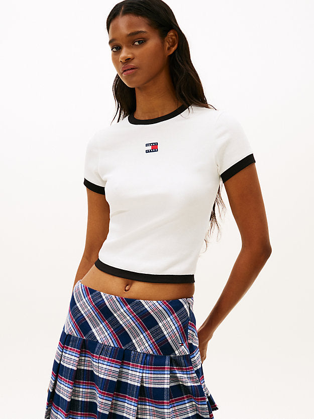 Badge Ribbed Slim T-Shirt