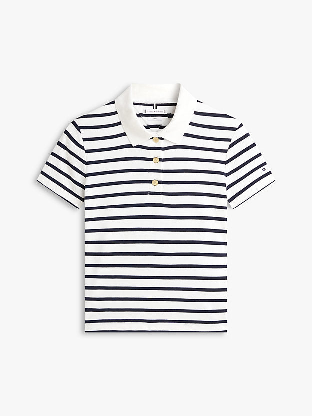Slim Fit Gold-Tone Button Polo Shirt