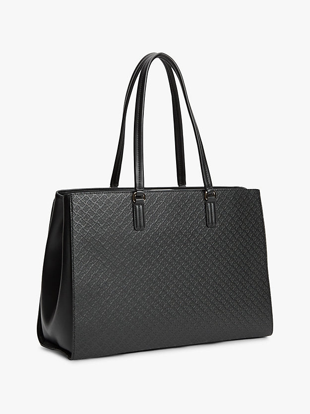 Embossed Monogram Tote Bag