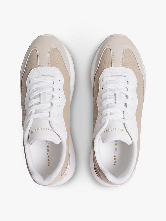 Monogram Leather Mixed Texture Trainers