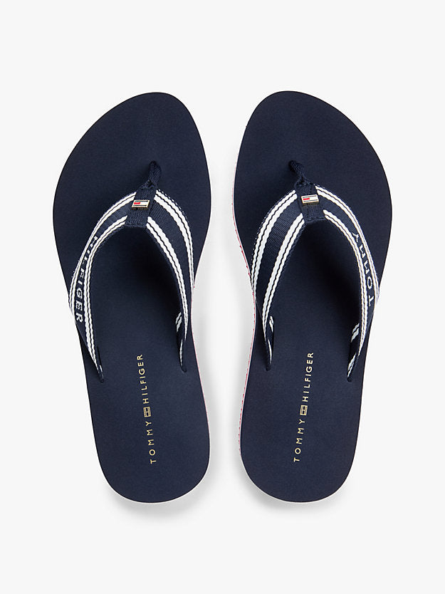 Webbing Strap Signature Wedge Flip-Flops