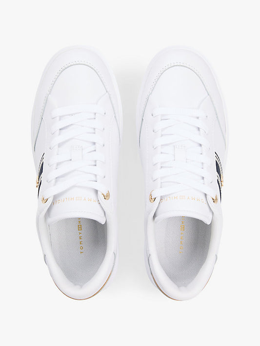 Leather Webbing Strap Cupsole Trainers