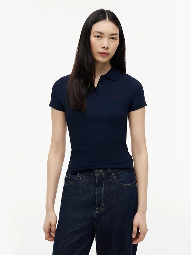 Slim Fit Ribbed Polo Shirt