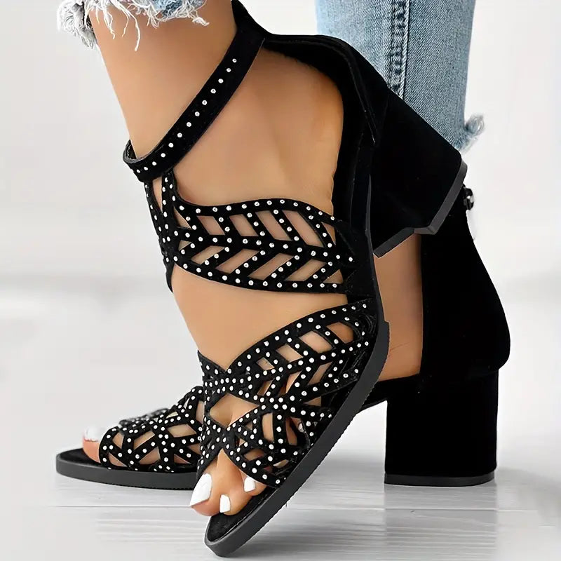 🔥VENTE FLASH 2024 -50%🔥Sandales Femme Mode à Talon Épais Découpé