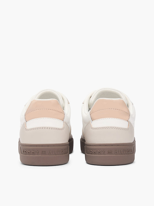 Leather Mixed Texture Cupsole Trainers