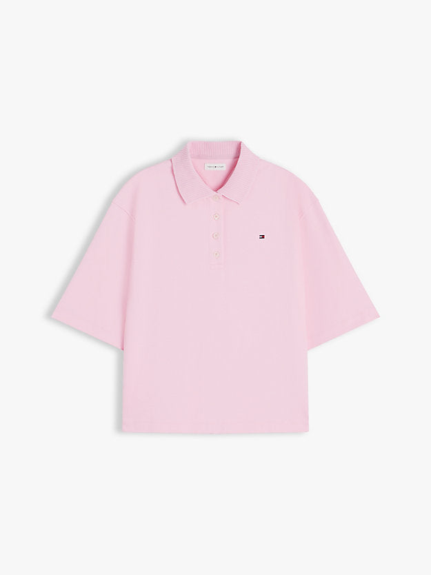 Relaxed Fit Interlock Knit Polo Shirt