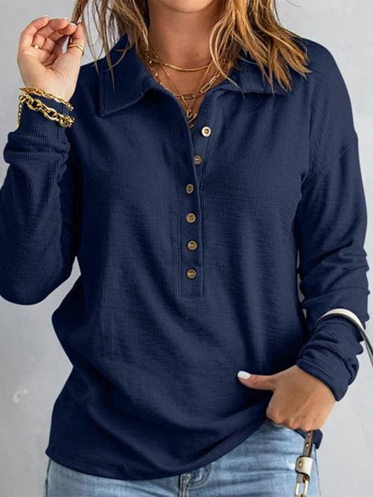 T-shirt confortable en coton à col en V pour femme
