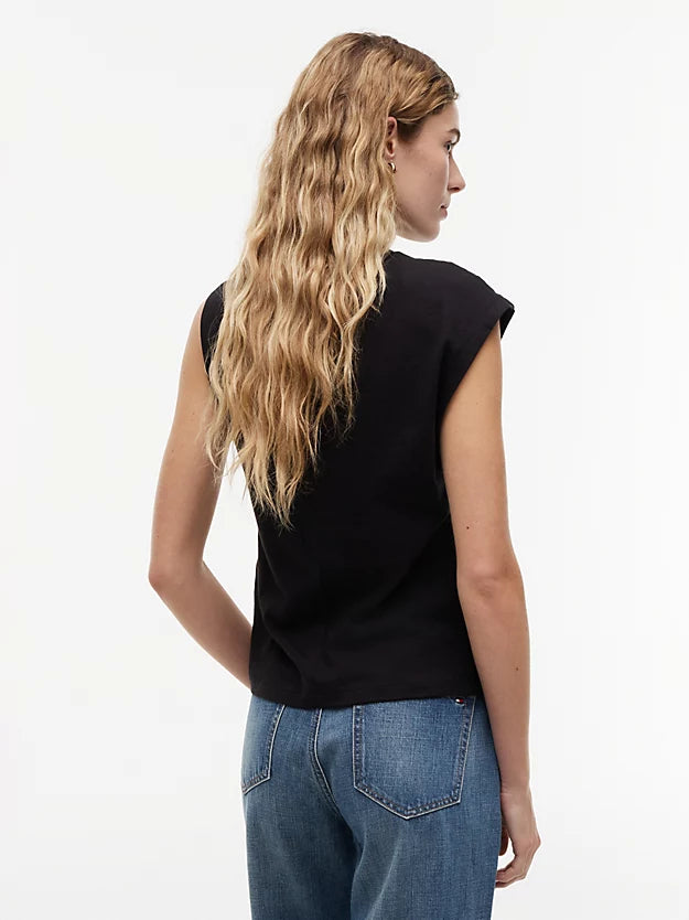 Knot Textured Jersey Sleeveless Top