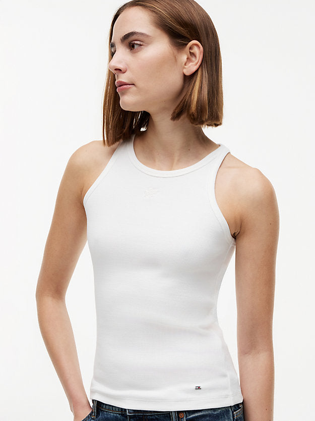 Contrast Trim Ribbed Slim Tank Top