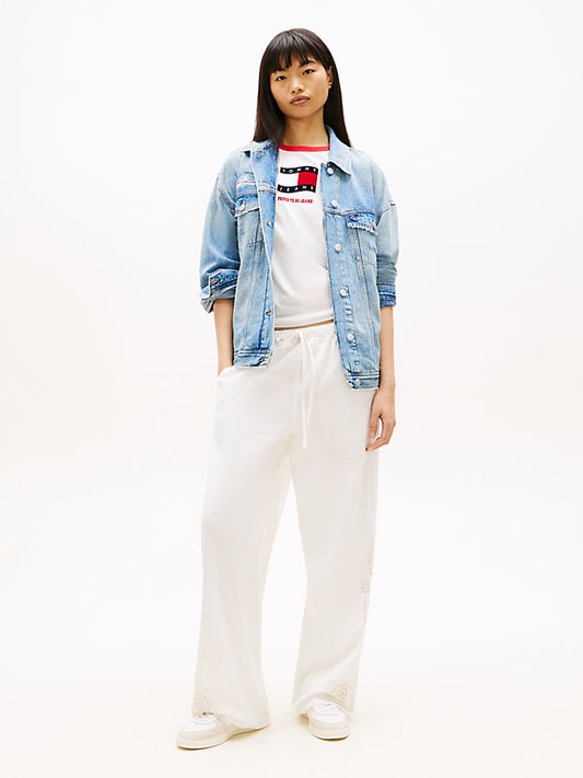 Broderie Anglaise Drawstring Trousers WiLinen