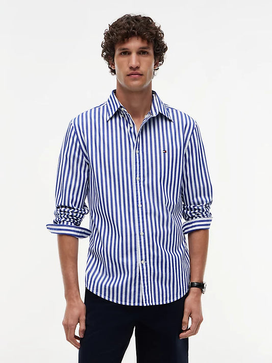 Flex Regular Fit Stripe Poplin Shirt