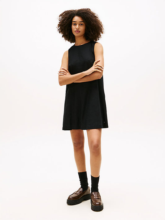 Slim Linen Blend Mini A-Line Dress