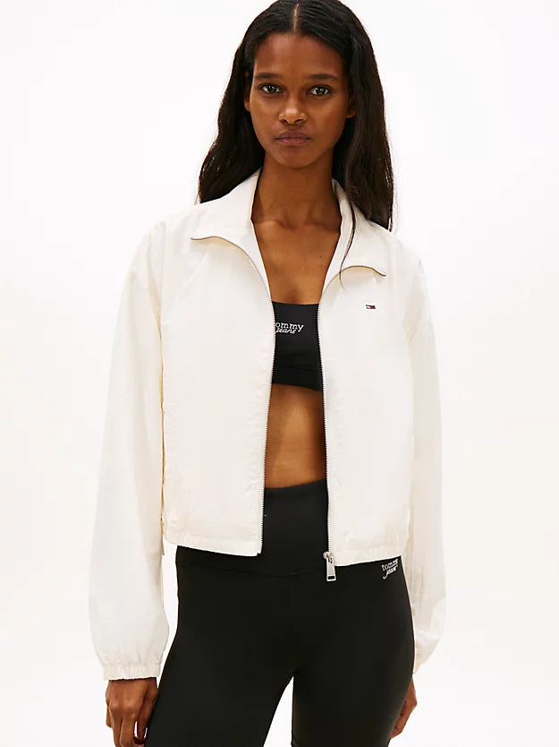Water Repellent Tie Side Zip-Thru Jacket