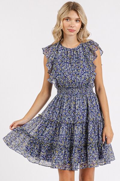 Mittoshop Minikleid aus Chiffon mit Ditsy-Blumenmuster und Rüschen