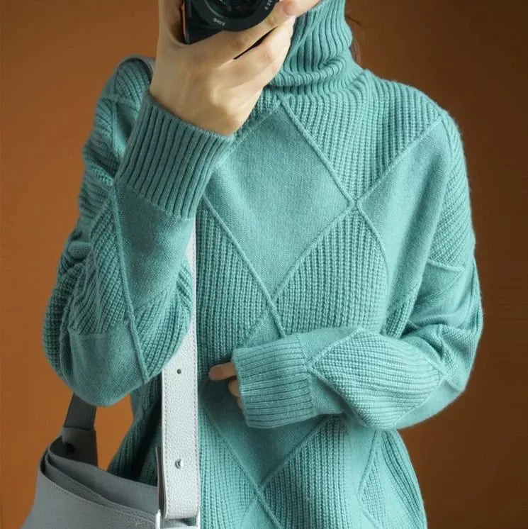 CARDIGAN COL ROULÉ EN CACHEMIRE