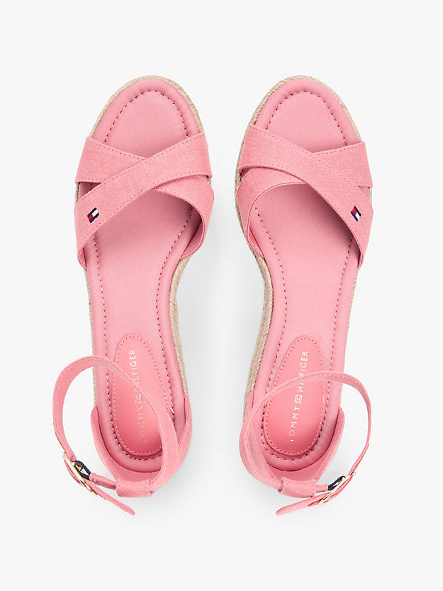 Hemp Crossover Strap Wedge Espadrilles