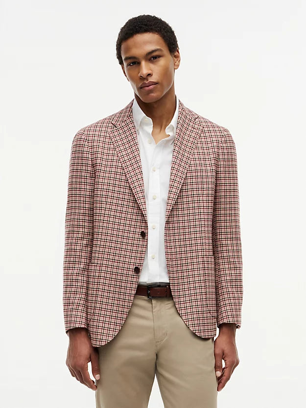 Regular Fit Micro Check Single Breasted Blazer