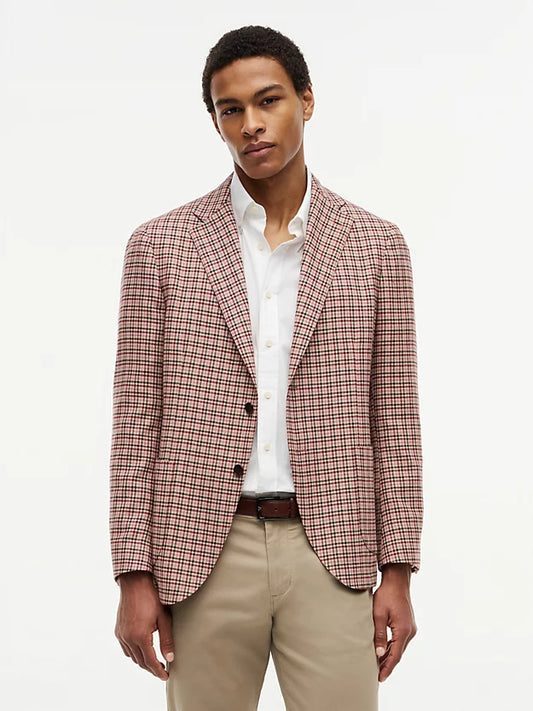 Regular Fit Micro Check Single Breasted Blazer