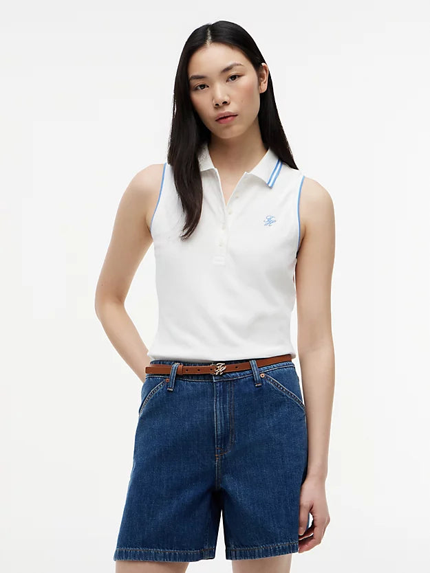 1985 Slim Fit Pique Sleeveless Polo Shirt