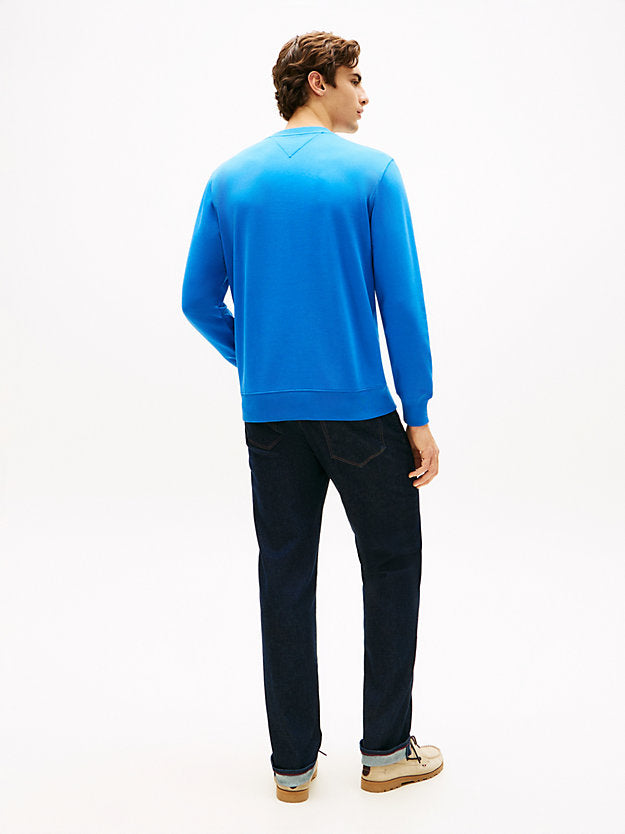 Flag Embroidery Terry Crew Neck Sweatshirt