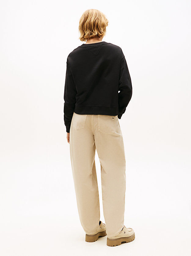 Athleisure Metallic Logo Relaxed Sweatshirt