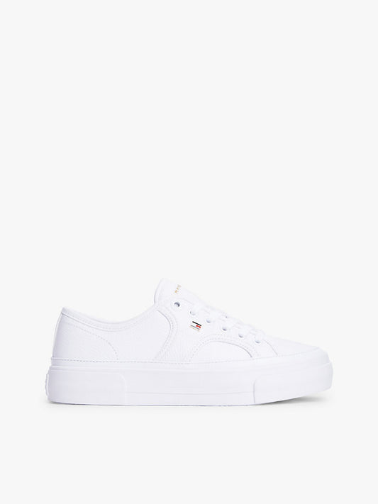 Logo Pebble Grain Leather Platform Trainers