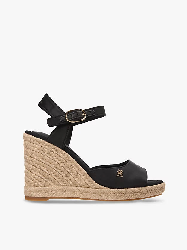 Satin Monogram Wedge Espadrilles