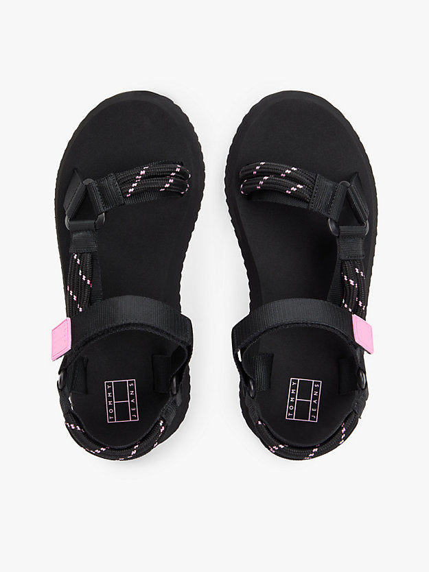 Webbing Rope Cleat Platform Sandals