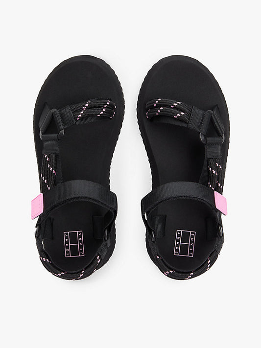 Webbing Rope Cleat Platform Sandals
