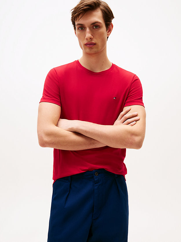 Flag Embroidery Slim Jersey T-Shirt